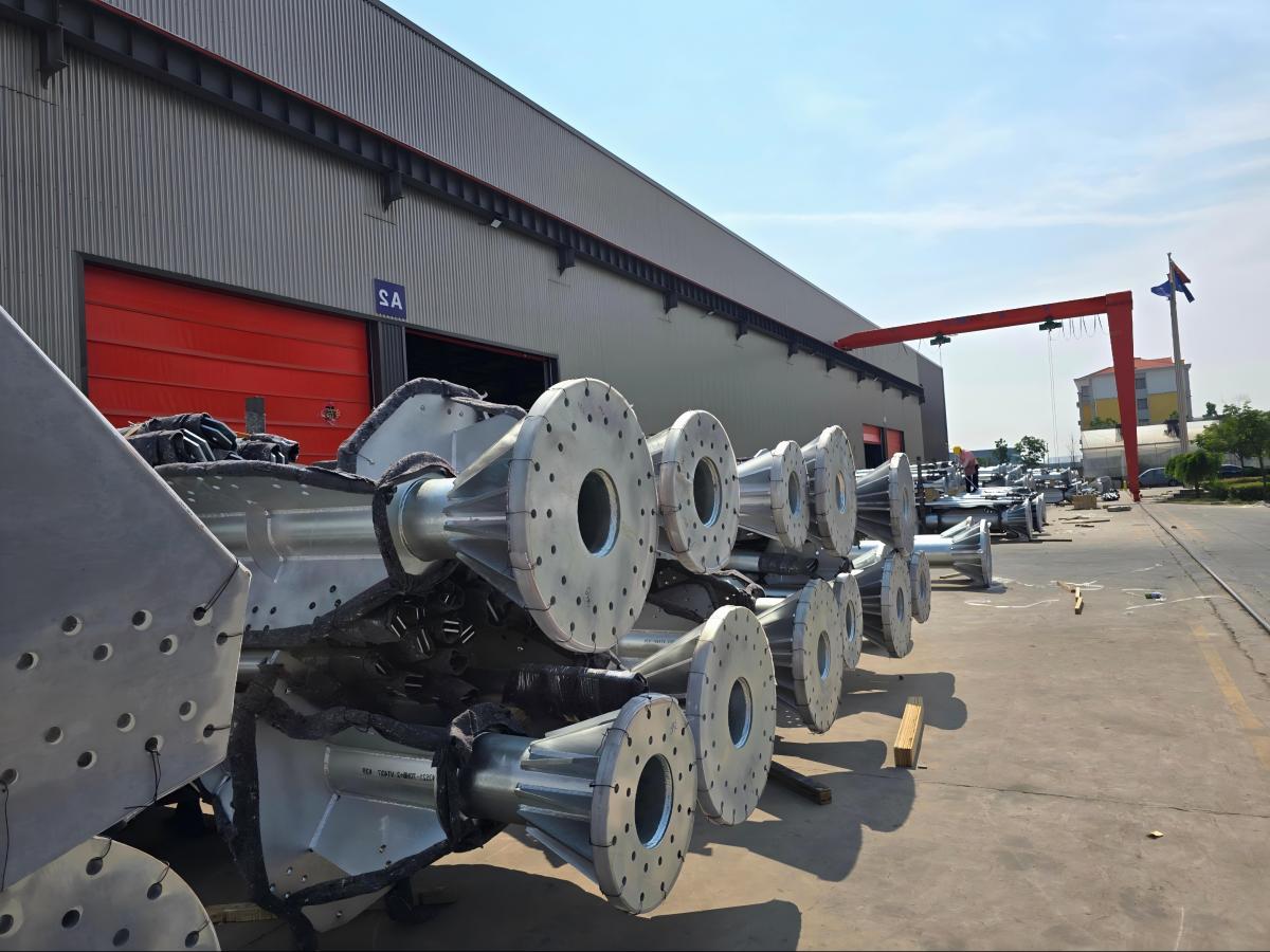 230 KV Tubular Power Transmission Tower Packaging and Ready to Shipment